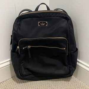 Black Kate Spade Backpack with Gold Hardware